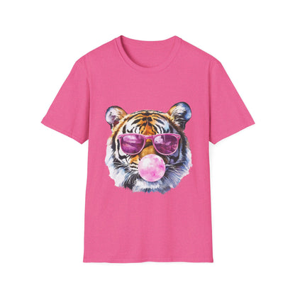 Tiger with Sunglasses T-Shirt — Fun Bubblegum Graphic Tee