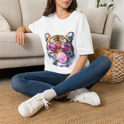 Tiger with Sunglasses T-Shirt — Fun Bubblegum Graphic Tee
