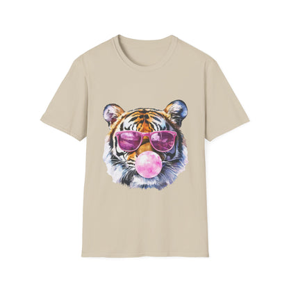 Tiger with Sunglasses T-Shirt — Fun Bubblegum Graphic Tee
