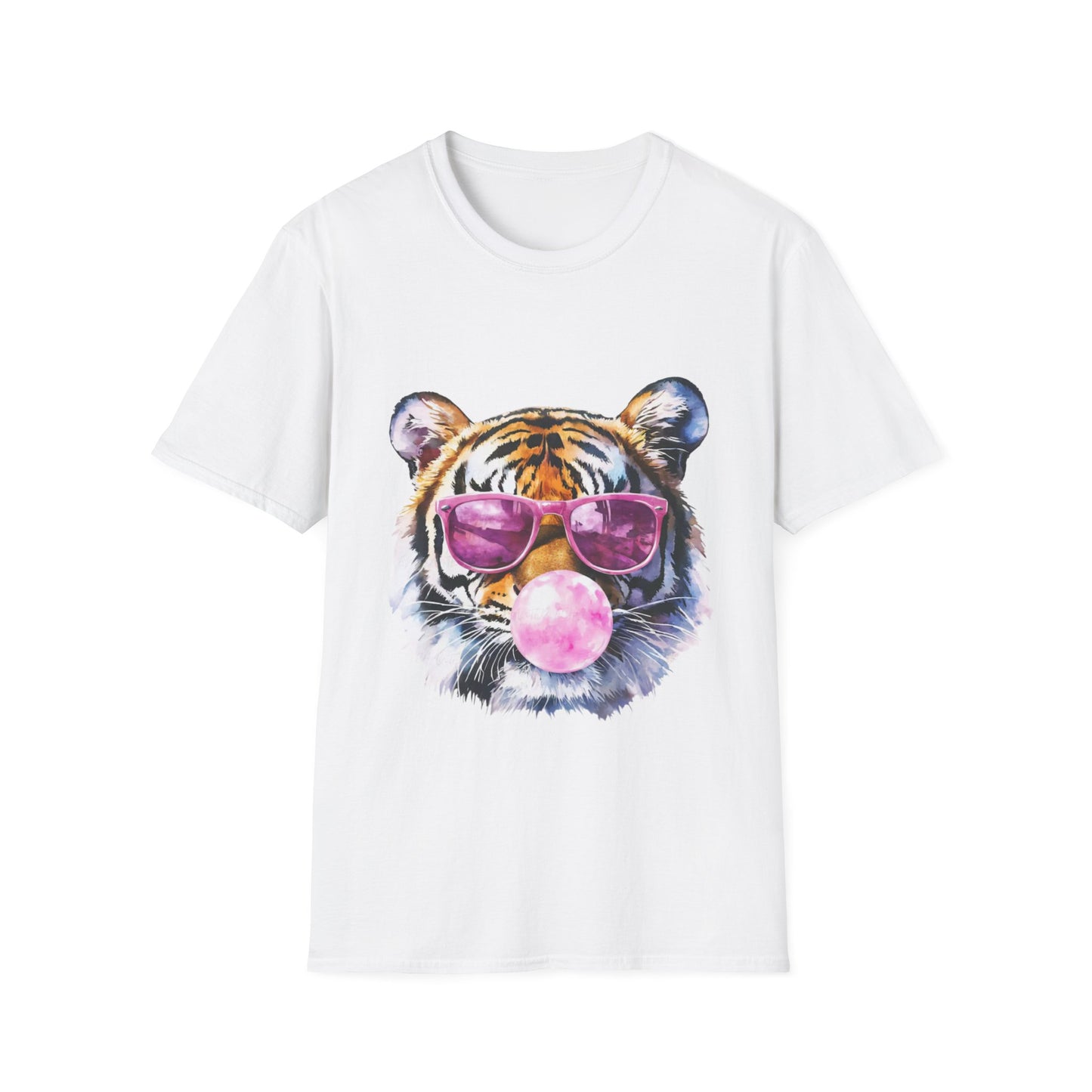 Tiger with Sunglasses T-Shirt — Fun Bubblegum Graphic Tee