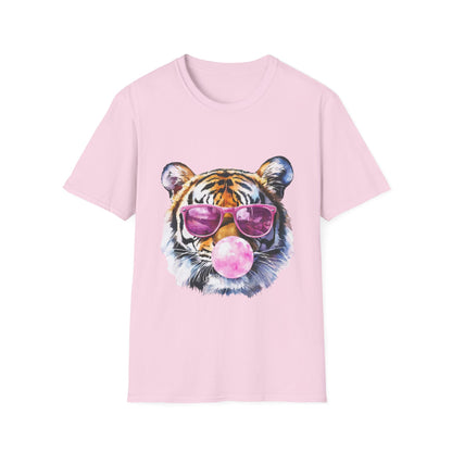 Tiger with Sunglasses T-Shirt — Fun Bubblegum Graphic Tee